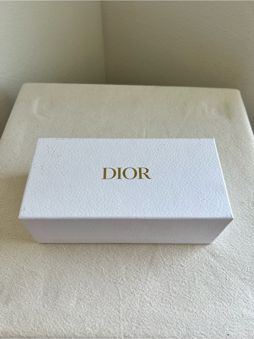 Dior Gold-Logo White Textured Box